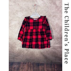 The Children's Place Toddler Girls Buffalo Plaid Flannel Shirt Dress-size 2T-EUC